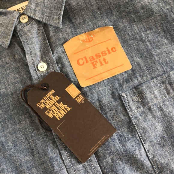 NWT Dockers Denim Chambray Long Sleeve Button Up Shirt Sz XXL - Picture 12 of 12